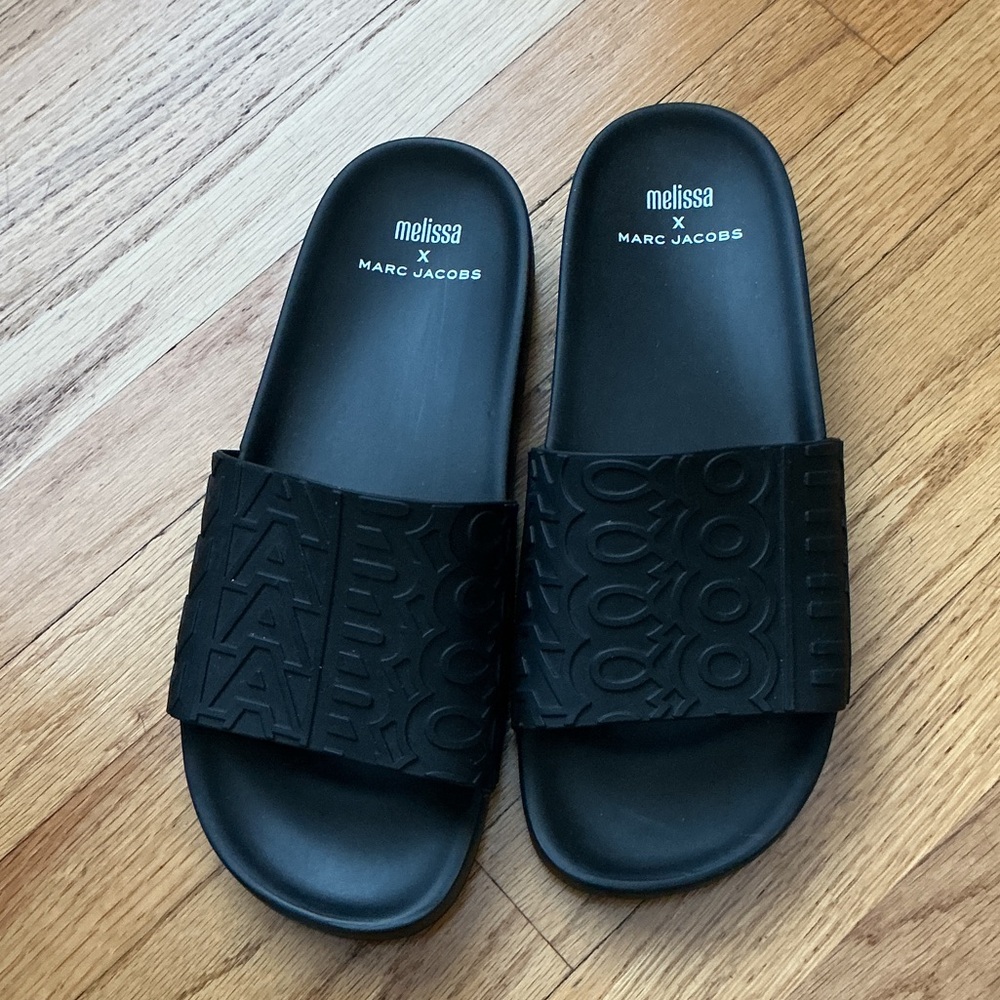 Marc Jacobs Black Rubber Slides